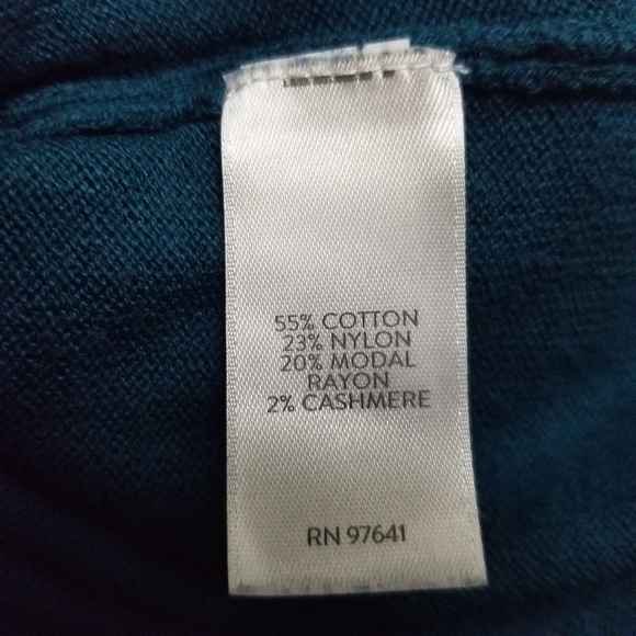 J Jill Womens Large Faux Wrap Tie Front Knit Top Blue Green Soft Lightweight - Picture 10 of 10